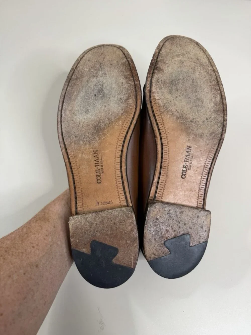 VTG Cole Haan Loafers Men 11 D Brown Leather Kiltie Slip On Dress Shoe EUC